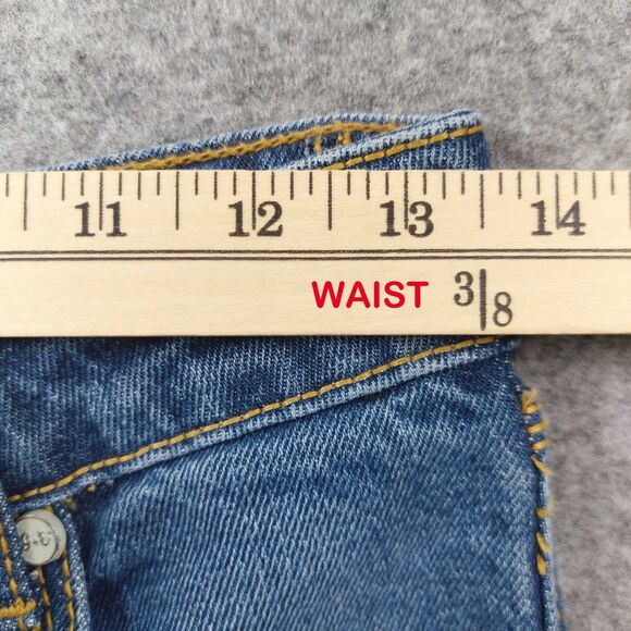 Grace & Emma Women’s Sz 4 Distressed Bootcut Jeans Blue High Rise Stretch Denim - Picture 4 of 13